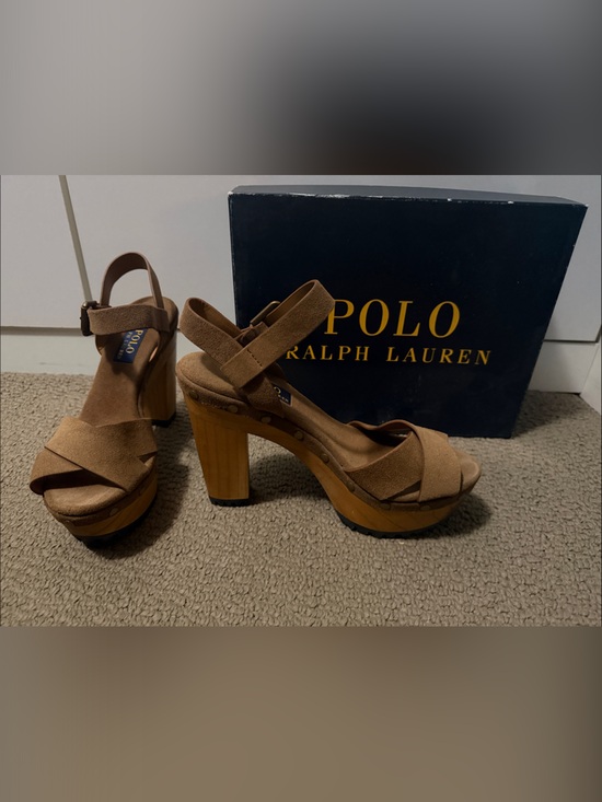 Polo Ralph Lauren Shoes - Polo by Ralph Lauren Brown Suede Platform Sandals